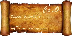 Csics Olivér névjegykártya