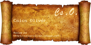 Csics Olivér névjegykártya