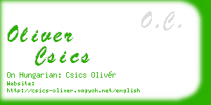 oliver csics business card