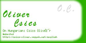 oliver csics business card